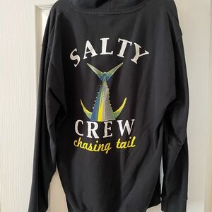 Salty Crew Black Hoodie with Fish Graphic